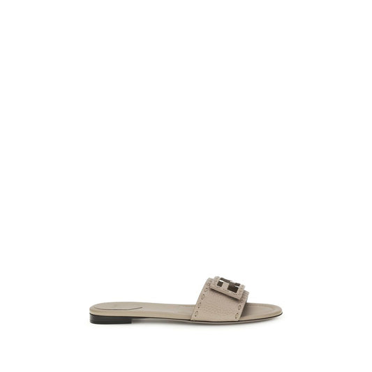 Fendi Gray Calf Leather Bos Taurus Sandals