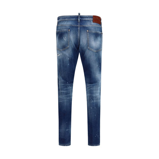 Dsquared² Blue Cotton Slim Fit Jeans