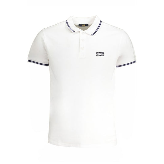 Cavalli Class Bianco Cotton Men Polo