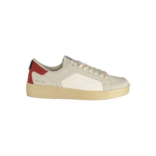 Gas White Polyester Athletic Sneakers