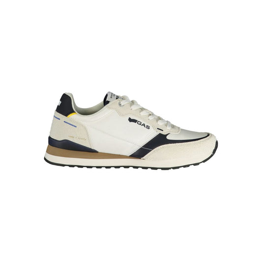 Gas White Polyester Athletic Sneakers