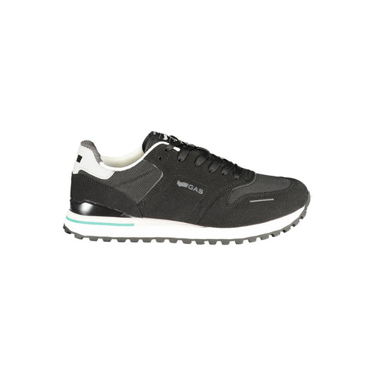 Gas Black Polyester Athletic Sneakers