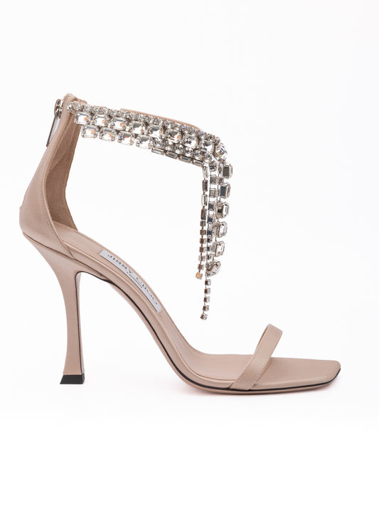 Jimmy Choo Powder Pink Satin Verity Sandals 100