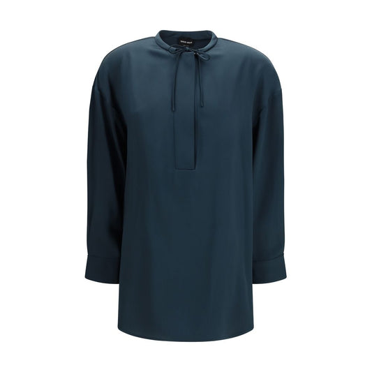 Giorgio Armani Blue Silk Blouse