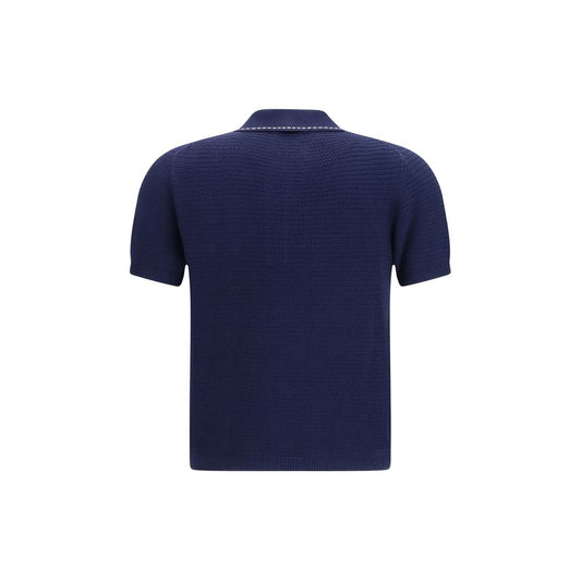 Versace Blue Cotton Polo Shirt