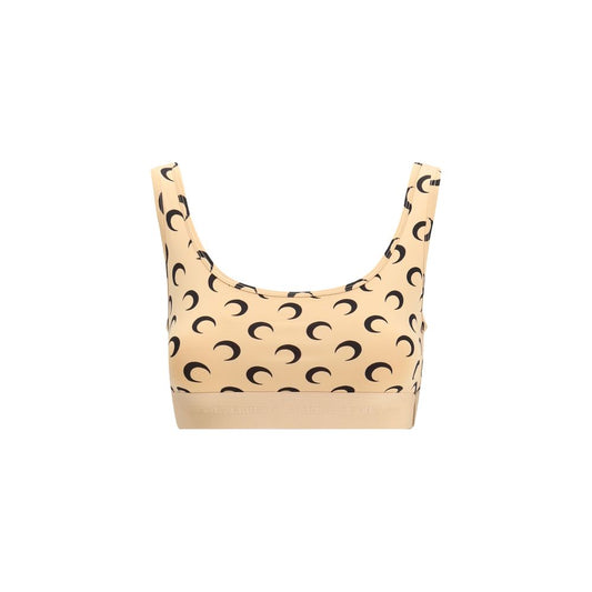 Marine Serre Beige Polyamide Sport Bra