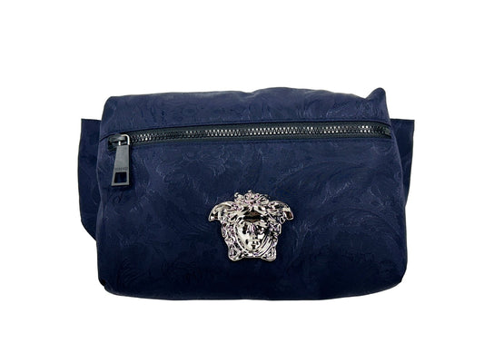 Versace Medusa Navy Nylon Belt Bag Waist Fanny Pack Purse