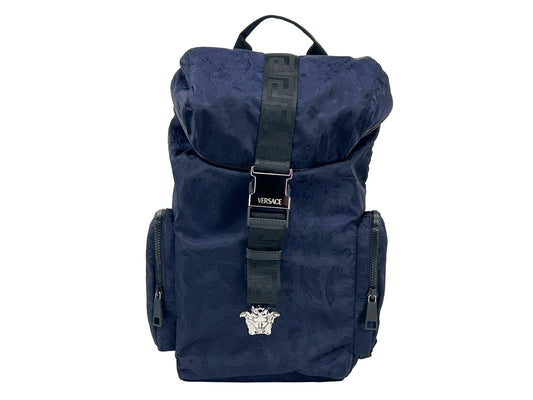 Versace Medusa Nylon Buckle Drawstring Backpack Bag