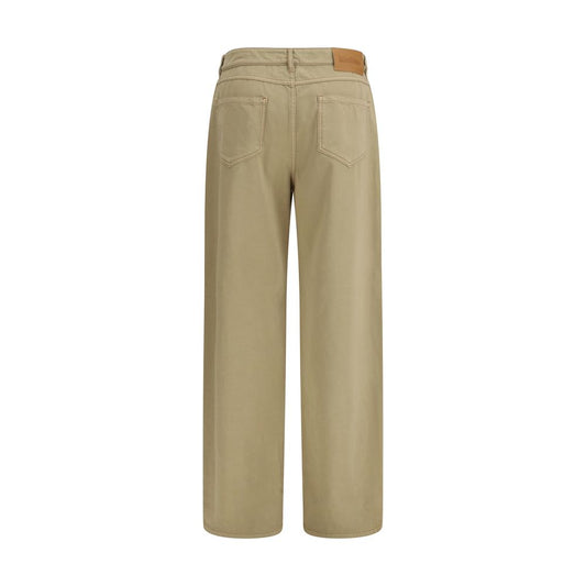 Max Mara Beige Cotton Casual Pants