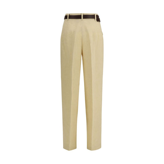 Max Mara Beige Linen Casual Pants