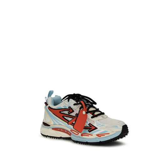 Off-White Blue Calf Leather Bos Taurus Athletic Sneakers