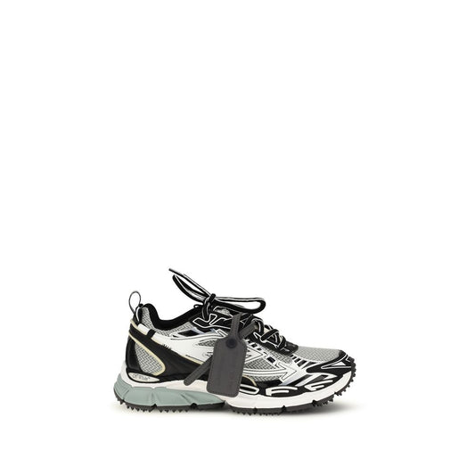 Off-White Gray Polyurethane Athletic Sneakers