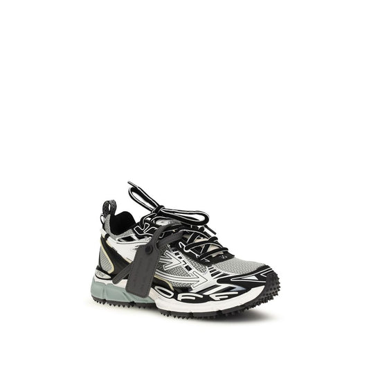 Off-White Gray Polyurethane Athletic Sneakers