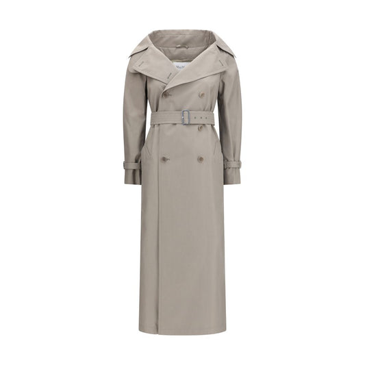 Max Mara Gray Cotton Trench Coat