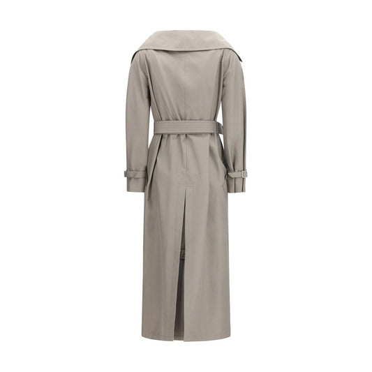 Max Mara Gray Cotton Trench Coat