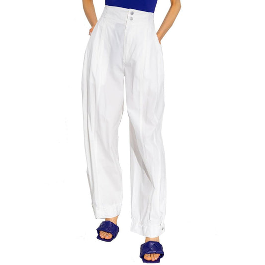 Bottega Veneta White Cotton Casual Pants