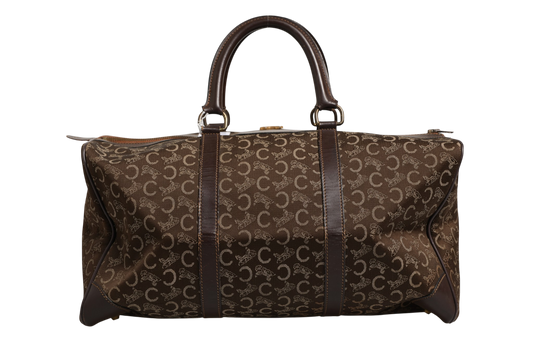 Celine Dark brown and Gold logo duffel