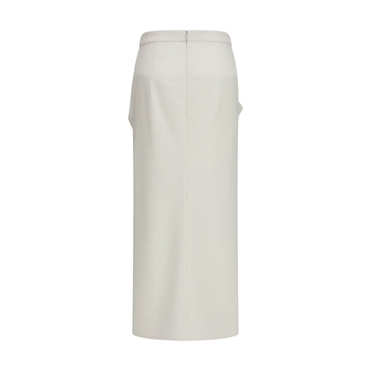 Givenchy White Wool Oves Aries Long Skirt