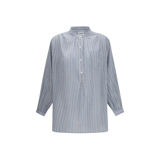 Marant Etoile Blue Cotton Pattern Shirt