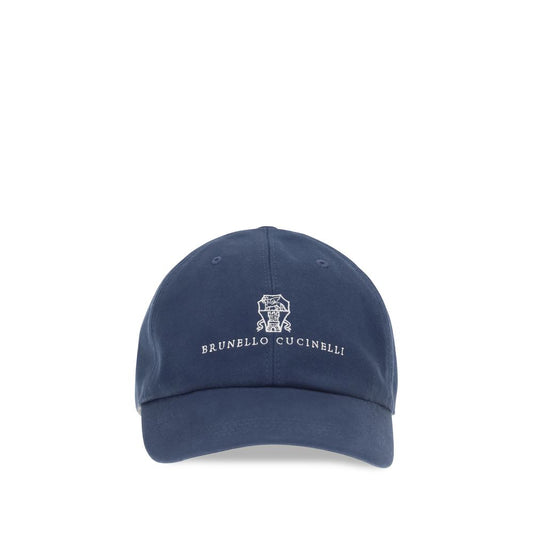 Brunello Cucinelli Blue Cotton Cap (Baseball Hat)