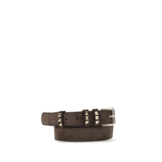 Valentino Garavani Brown Suede Leather Regular Belt