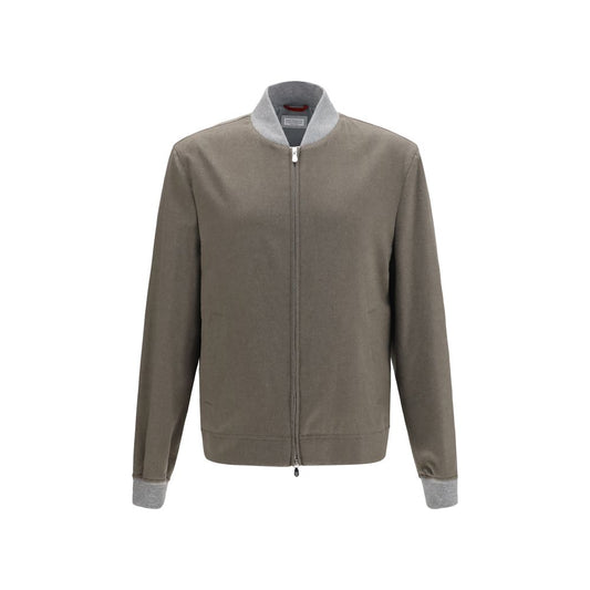 Brunello Cucinelli Bicolor Cashmere Bomber