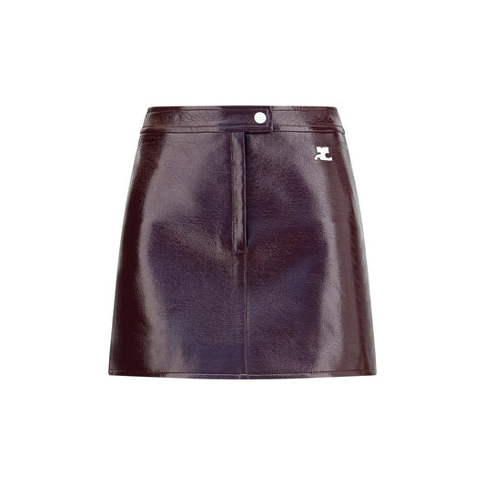 Courrèges Bordeaux Cotton Mini Skirt