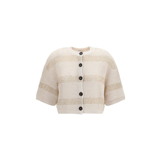 Brunello Cucinelli Beige Cotton Cardigan