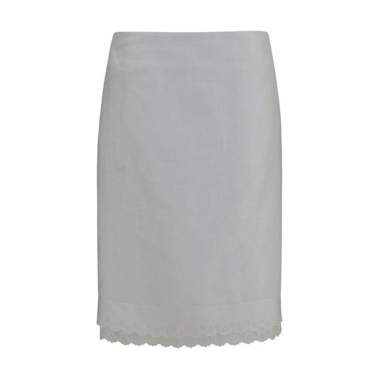 Magda Butrym White Cotton Midi Skirt