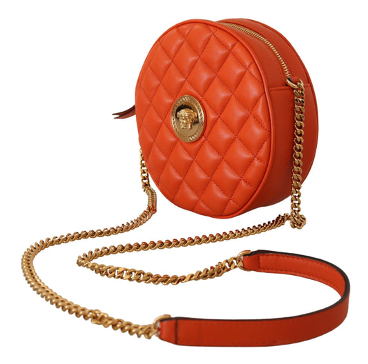 Bolso bandolera elegante de piel napa redondo de Versace