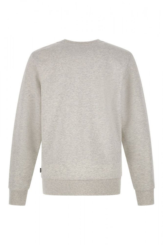 Sudadera elegante de algodón con cuello redondo gris de Hugo Boss