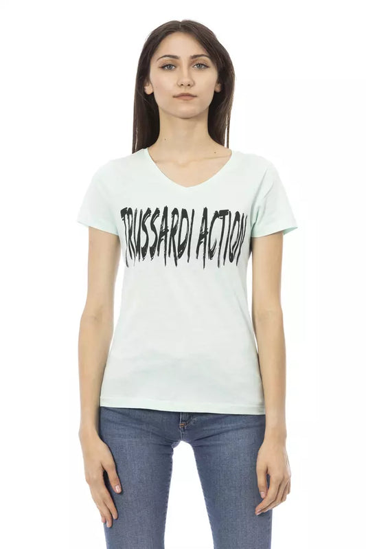 Camiseta Trussardi Action de algodón azul claro para mujer