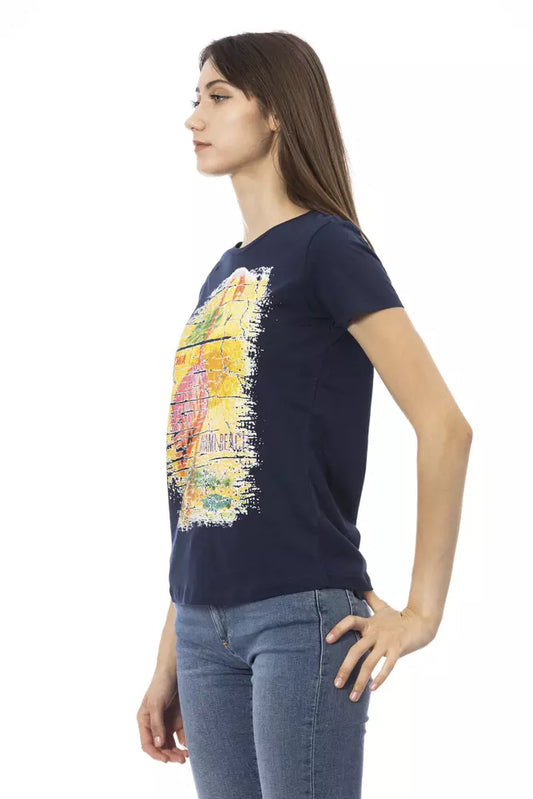 Camiseta Trussardi Action Chic azul de manga corta y cuello redondo