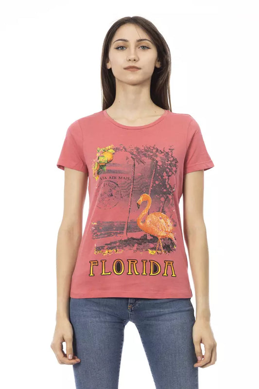 Camiseta Trussardi Action de algodón rosa para mujer