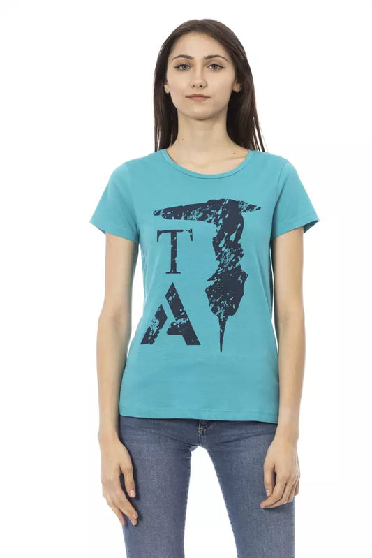 Camiseta Trussardi Action de algodón azul claro para mujer