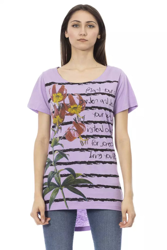 Camiseta Trussardi Action de algodón morado para mujer