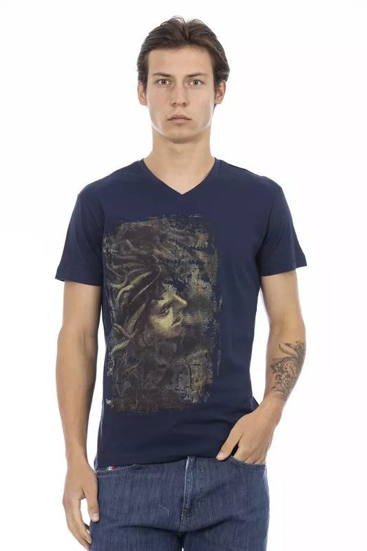 Camiseta Trussardi Action de algodón azul para hombre