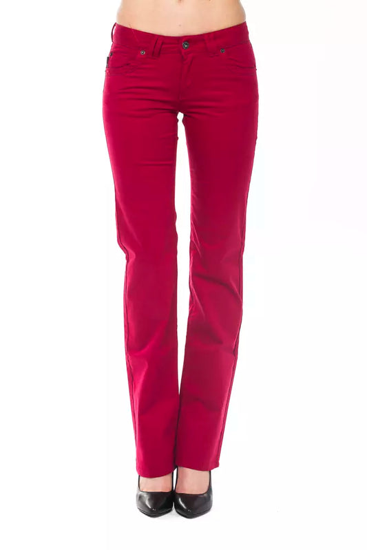 Pantalones de algodón rojo Ungaro Fever para mujer