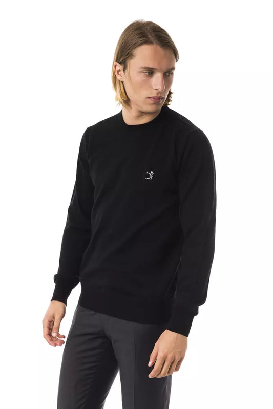 Uominitaliani Jersey negro de lana merino para hombre