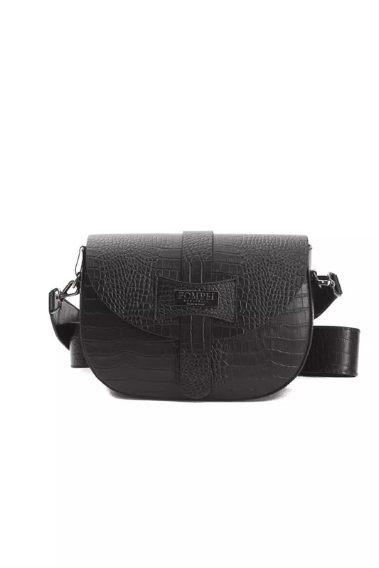 Bolso bandolera Pompei Donatella de piel negra para mujer