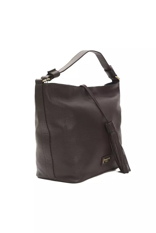 Bolso de hombro para mujer Pompei Donatella de piel marrón