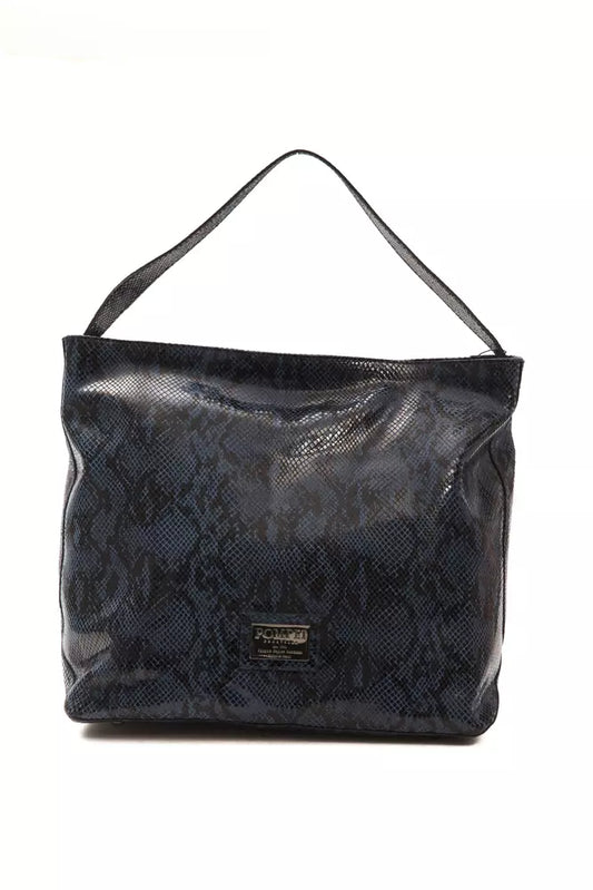 Bolso de hombro para mujer Pompei Donatella de piel azul