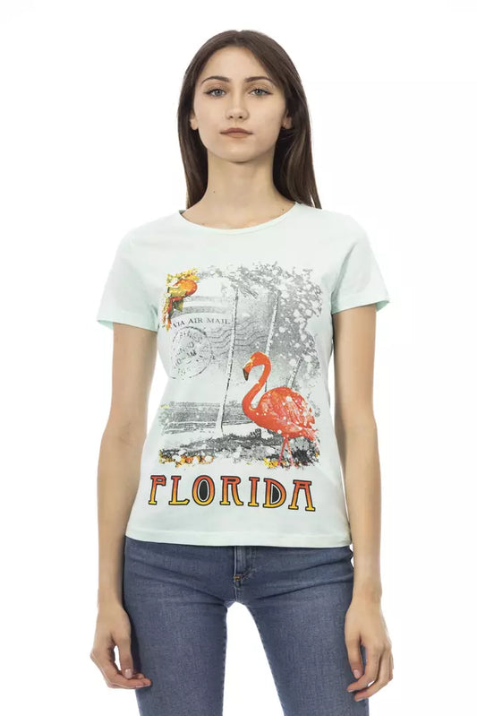 Camiseta Trussardi Action de algodón azul claro para mujer
