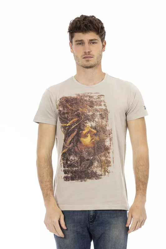 Camiseta Trussardi Action de algodón beige para hombre