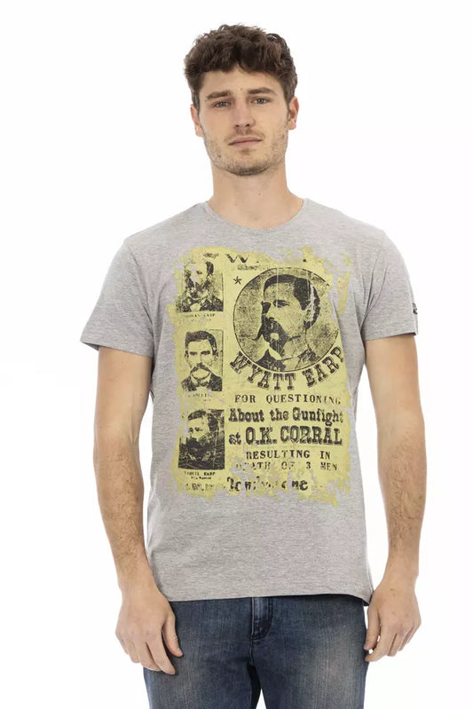 Camiseta Trussardi Action de algodón gris para hombre