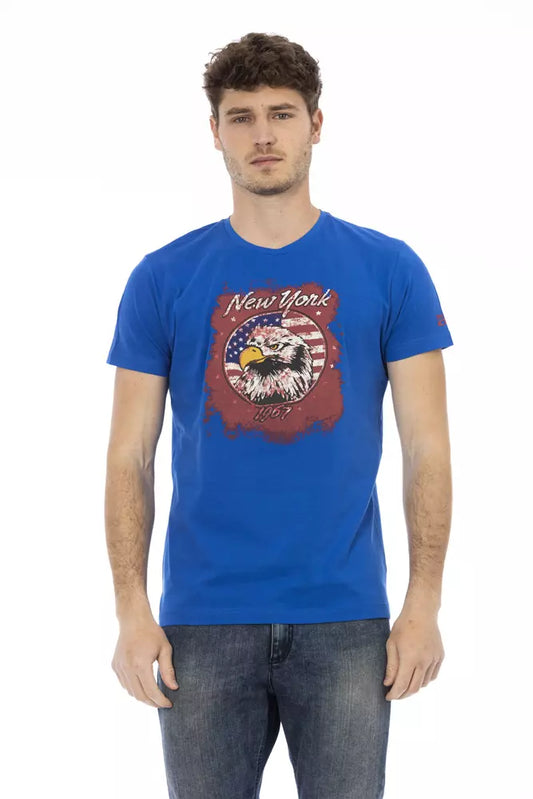 Camiseta Trussardi Action de algodón azul para hombre