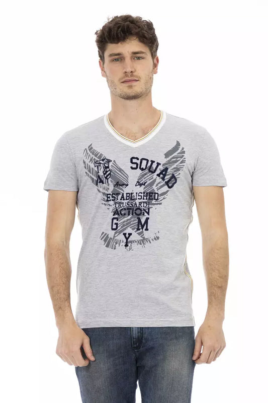 Camiseta Trussardi Action de algodón gris para hombre