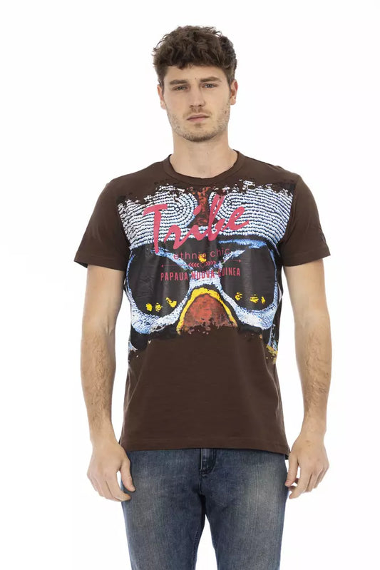 Camiseta Trussardi Action de algodón marrón para hombre