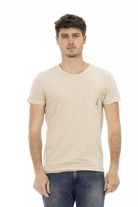 Camiseta Trussardi Action de algodón beige para hombre