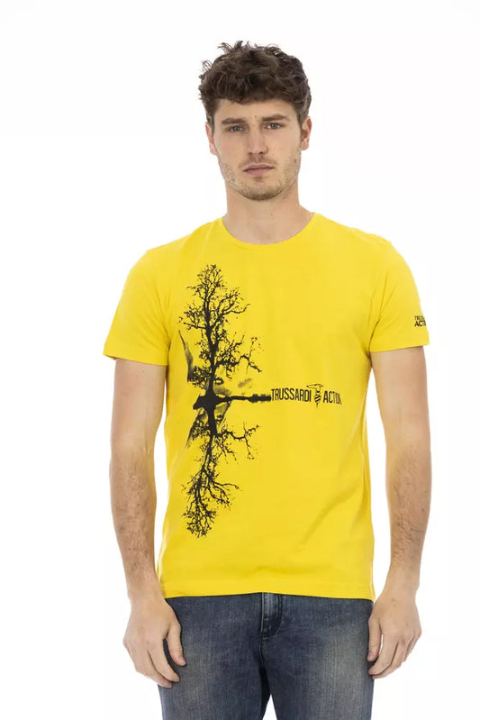Camiseta Trussardi Action de algodón amarillo para hombre